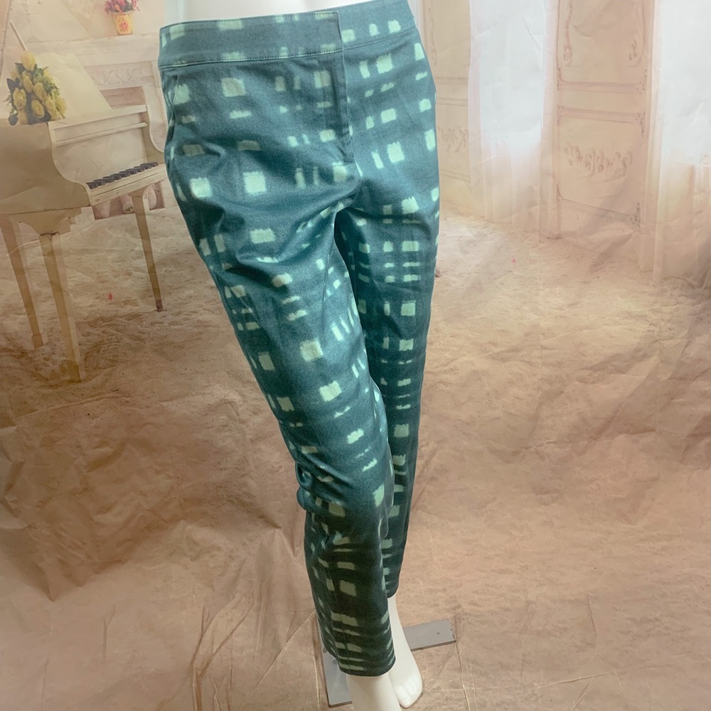 St John Green Windowpane Print Trouser - Picture 4 of 10